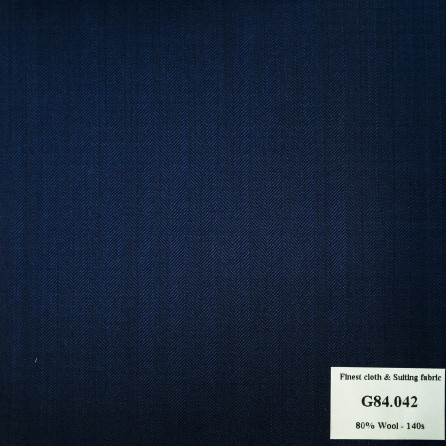 G84.042 Kevinlli V7 - Vải Suit 80% Wool - Xanh navy sọc chìm